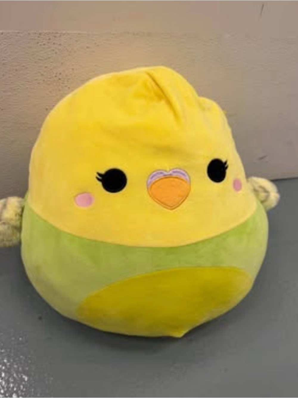 Squishmallows Chick Plush 16in Yellow/Green Washable Easter Nellie